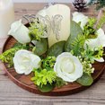 thumbnail image 6 of Mlkoz Home decoration, Rose Spring Wreaths For Front Door Outside Flower Wreath With Hydrangea Candle Rings Wreaths Artificial Home Wedding Centerpieces Decor For Holiday, Women Gifts, 6 of 6