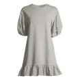 thumbnail image 3 of Scoop Women's Sweatshirt Dress with Ruffle Hem, 3 of 5