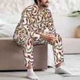 thumbnail image 7 of Uemuo Colorful Fishes Pattern 2-Piece Loungewear Set - Men’s Soft Sleepwear, Cozy Winter PJs, Comfy Sleep Set-, 7 of 7