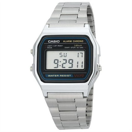 A158W-1 Men's Classic Stainless Steel Water Resistant Digital