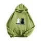 thumbnail image 2 of Sudadera con capucha de manga larga para mujer, Tops elásticos informales con capucha, jersey para niñas Verde l Yuyangstore Sudadera con capucha de mujer, 2 of 4