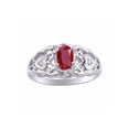 thumbnail image 1 of RYLOS Rings for Women Sterling Silver Ring Filigree Heart Birthstone Ring 6X4MM Gemstone &  Diamonds July Ruby Jewelry for Women Size 8, 1 of 7