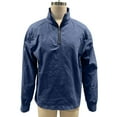 thumbnail image 6 of RYDCOT Mens Oversized Quarter Zip Cotton Jean Sweatshirt Half Zipper Heavyweight Acid Wash Distressed Denim Sweatshirts Pullover Dark Blue, 6 of 6