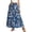 A-Dark Blue791, variant on Women's High Waist Drawstring Maxi Skirt Floral Print Beach Vacation A-Line Long Skirt