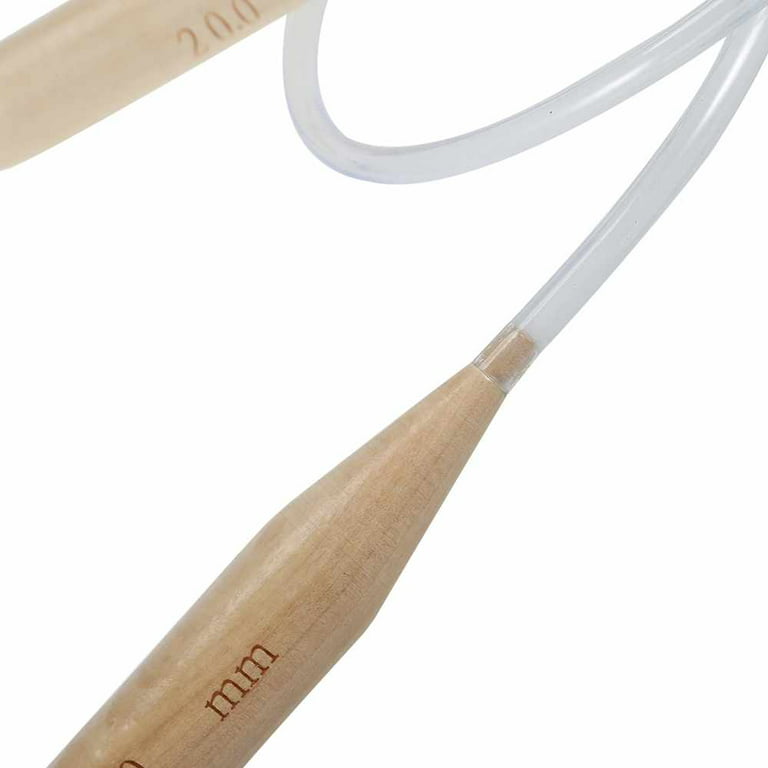 3PC Wooden Circular Knitting Needles,15/20/25mm Natural Wood Jumbo Needle  for Chunky Yarn Giant Circular Knitting Needle 