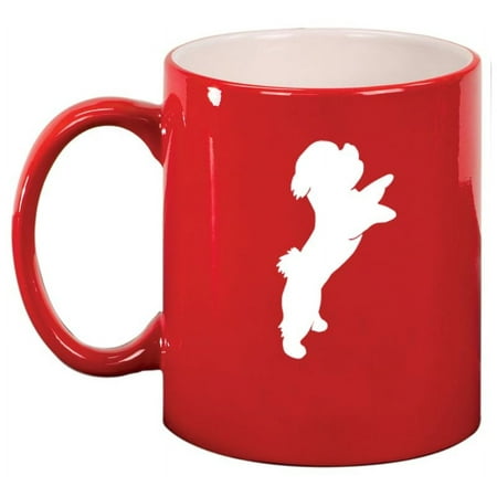 

Bichon Frise Ceramic Coffee Mug Tea Cup Gift for Her Him Friend Coworker Wife Husband Dog Lover (11oz Red)