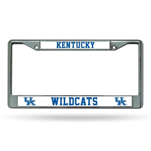 Kentucky 12" x 6" Standard Size - Chrome Metal License Plate Frame