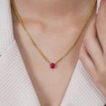 thumbnail image 5 of JeenMata 1.75 Carat Ruby - July Birthstone Solitaire Pendant Necklace in 18K Yellow Gold Plated, Female, Adult, 5 of 8