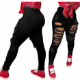 thumbnail image 3 of Women'S Slims Classic Relaxed Fit Leg Jean Distressed Slim Fit Skinny Jeans Juniors Jeans, 3 of 6