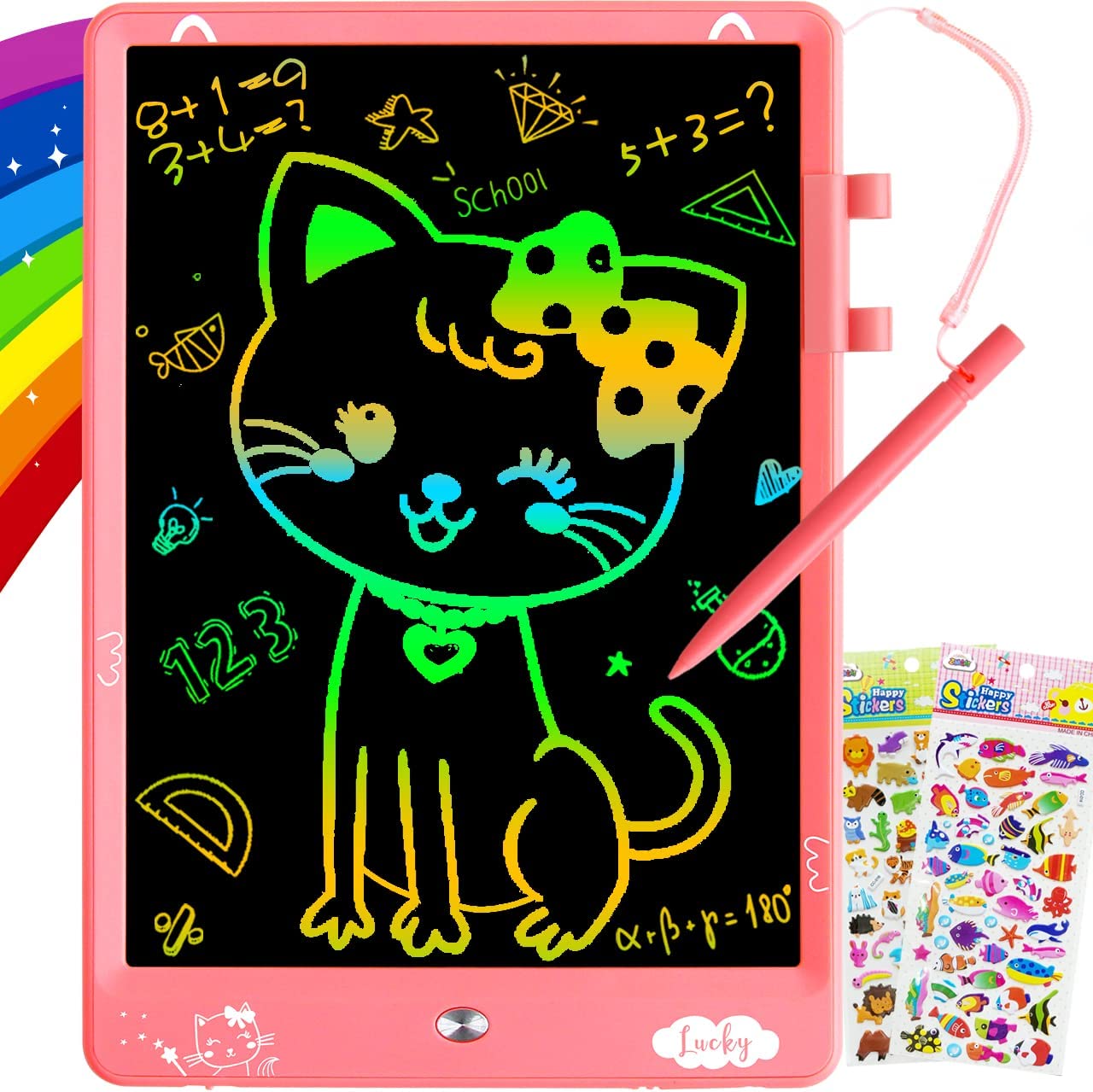LCD Drawing Tablet for Girls 10 Inch Colorful Doodle Writing Pad
