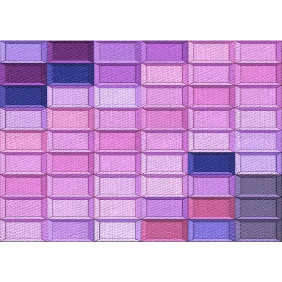 Ahgly Company Machine Washable Indoor Rectangle Transitional Violet Purple Area Rugs, 8' x 10'