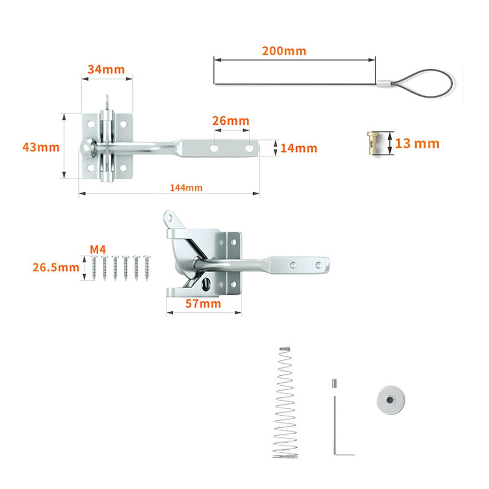 Fence Gate Self Locking Hardware for Yard Backyard Garden , , 43x144mm new