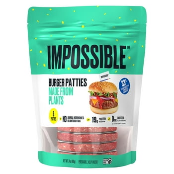 Impossible Foods  Based Frozen Burger Patties, 6 Count, 24oz