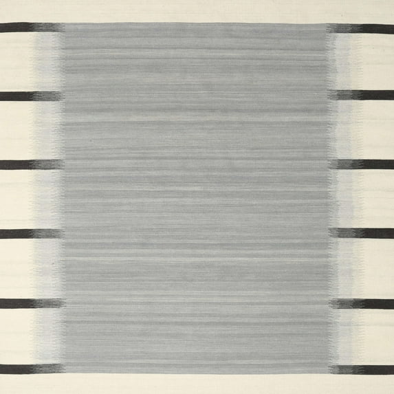Ahgly Company Machine Washable Indoor Square Contemporary Gunmetal Gray Area Rugs, 7' Square