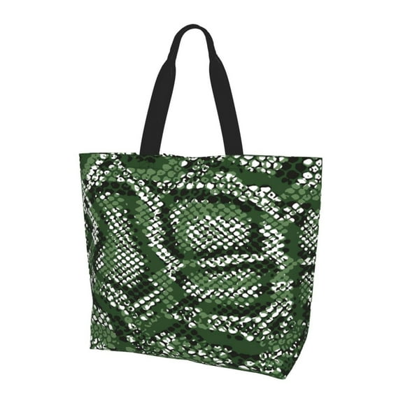 Yiaed Green Snakeskin Print Handbag for Women Tote Purse Shoulder Bag Large Fashion Hobo Purse Handbag Shopping Tote