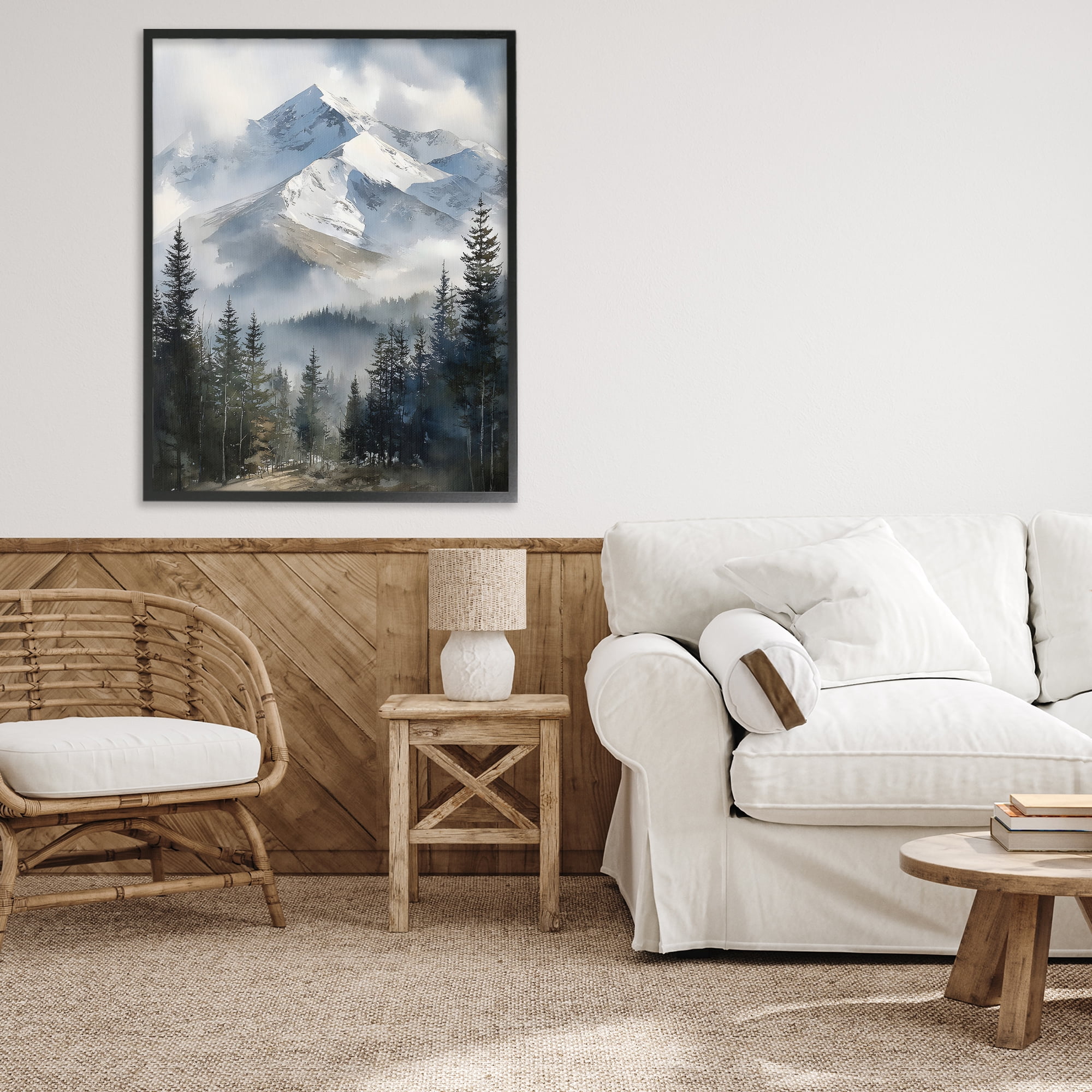 Stupell Industries Snow & Mist Alpines Black Framed Giclee Art, design by Franklyn Gregory