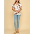 thumbnail image 5 of Made by Johnny Women's V Neck Short Sleeve Wrap Front Drape Dolman Top M WHITE_FLORAL, 5 of 6