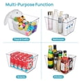 thumbnail image 2 of Sindcom 8 Pack Clear Plastic Storage Bins with Handles, Pantry Organizer Bins, Refrigerator, Cabinet, Kitchen, Countertops, Stackable Storage Containers for Home, 4 Pack Large and 4 Pack Small, 2 of 7