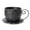 Black, variant on 12 Inch Hollow Cutout Metal Teacup Planter, Waterproof Iron Flower Pot Backyard Lawn Patio Decor (Blue Style E)