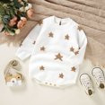 thumbnail image 6 of Icvfdpl Kids Girls Romper Jumpsuit Boy Star Pattern Knit Sweater Sweatshirt Long Sleeve Bodysuit Warm Fall Winter Clothes 0-24 Months Charming Wear For Baby, 6 of 9