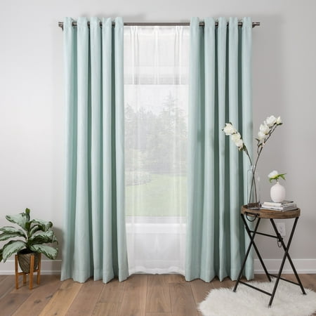 Spin Weave Extra Wide Kennith Aqua, Extra Wide Curtain Panels