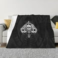 thumbnail image 1 of XMXT Throw Blanket, Skeleton Ace Symbol Print Machine Washable Blankets for Sofa, 40 x 30 inches Black, 1 of 9