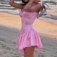 thumbnail image 1 of Mini Vestido XY22216PF Sexy Túnica Tirantes Resort Barbie Vestido Cgtredaw para Mujer Rosa T XL, 1 of 9