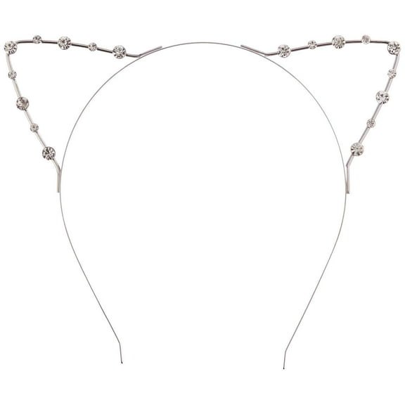 Crystal Pearl Shot In Cat Ears Child/Adult Hair Bands, Silver