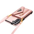 thumbnail image 3 of Crossbody Wallet Women Case for Samsung S21 FE,Credit Card Pocket Zipper Pouch with Shoulder Strap, PU Leather Kickstand Back Flip Envelope Design for Samsung Galaxy S21 FE, Pink, 3 of 13