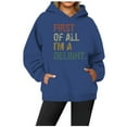 thumbnail image 3 of First Of All I'm A Delight Hoodies for Women Fall Winter Long Sleeve Funny Sarcastic Graphic Hooded Sweatshirt with Pockets, 3 of 4