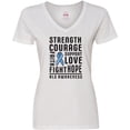 thumbnail image 3 of Inktastic ALS Awareness Strength Courage Support Women's V-Neck T-Shirt, 3 of 5