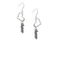 thumbnail image 2 of Delight Jewelry Silvertone Beaded ''Cheer'' Open Heart French Earrings, 2 of 4