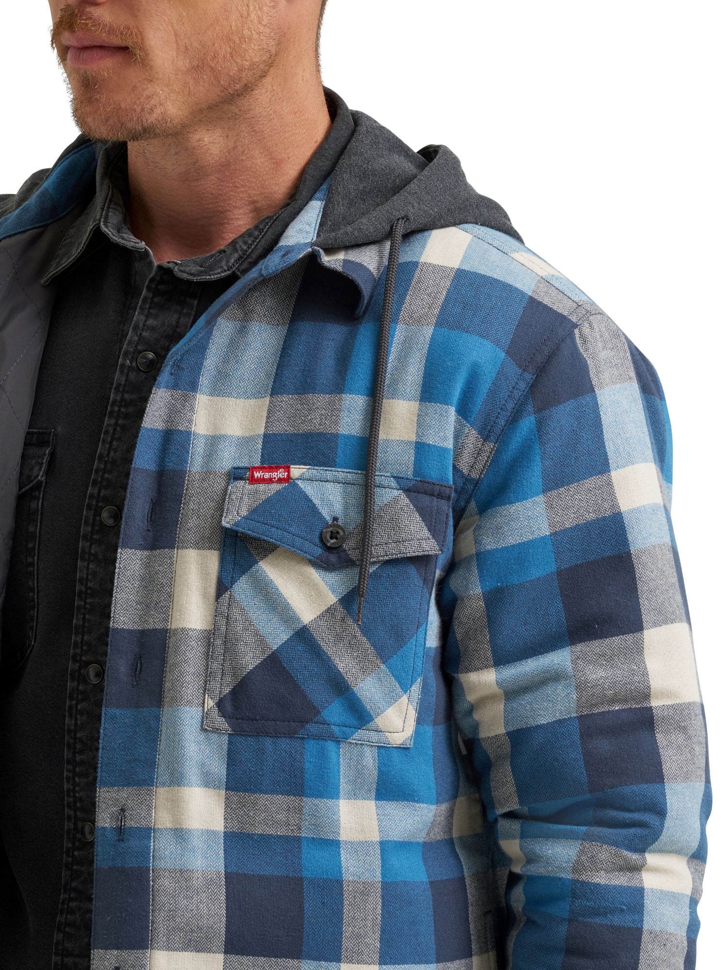 Wrangler® Men's and Big Men's Heavyweight Hooded Shirt Jacket, Sizes S-5XL