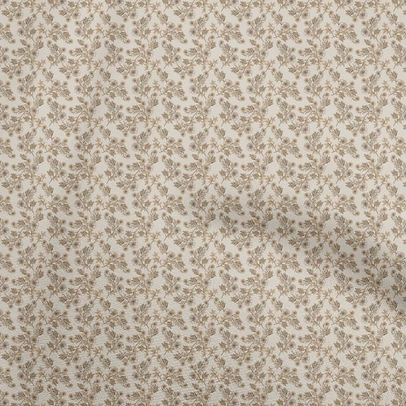 oneOone Georgette Viscose Light Brown Fabric Floral Sewing Craft Projects Fabric Prints By Yard 42 Inch Wide
