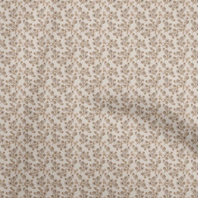 oneOone Rayon Light Brown Fabric Floral Fabric For Sewing Printed Craft Fabric By The Yard 56 Inch Wide