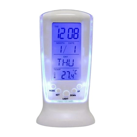 Wovilon LED Digital Music Table Alarm Clock With Purple Backlight Thermometers Calendar Display photo Wovilon LED Digital Music Table Alarm Clock With Purple Backlight Thermometers Calendar Display