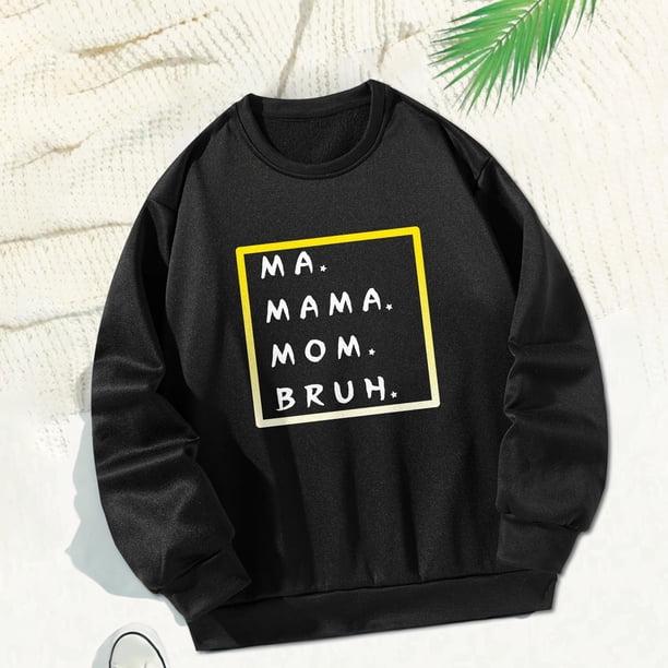Hombres Mujeres Sudadera con cuello redondo Tops Y2K Cuello redondo Ropa deportiva Negro Jersey holgado para el trabajo Deportes Compras Otoño Salir , negro, l