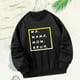 thumbnail image 1 of Hombres Mujeres Sudadera con cuello redondo Tops Y2K Cuello redondo Ropa deportiva Negro Jersey holgado para el trabajo Deportes Compras Otoño Salir , negro, l, 1 of 10