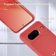 thumbnail image 5 of KOMI for Google Pixel 8a Case, Silicone Phone Case with 1 Screen Protector, Soft Anti-Scratch Microfiber Lining, Full Body Shockproof Slim Cover Support Wireless Charging, Orange, 5 of 5
