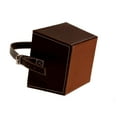 thumbnail image 1 of Roosevelt Faux Leather Basket with Buckle - Small Brown 7in, 1 of 2