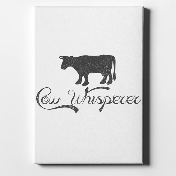 Cow Whisperer - 8" x 10" - Decorative Canvas Wall Art - White Edge - 5/8" Gallery Wrapped