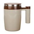 thumbnail image 2 of Taza De Café De Acero Inoxidable Mezclador automático de proteína de café en polvo de acero inoxidable con taza agitadora eléctrica y batería recargable (marrón café, 1 unidad) JASKFLY, 2 of 8