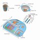 thumbnail image 2 of 5 Pcs / set Bamboo Fiber 4 Slots Children Tableware Dishes Dinnerware (Giraffe), 2 of 4