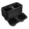 thumbnail image 4 of Worgeous Black Plastic Takeout Cup Carrier Tray for Holding Cups with Secure Dual Base and Sturdy Construction 50PCS, 4 of 7