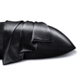thumbnail image 4 of Funda de almohada de seda satinada para cabello y piel, juego de 2 fundas de almohada negras de tamaño estándar, funda de almohada súper suave con cierre de sobre (20 x 26 pulgadas), 4 of 5