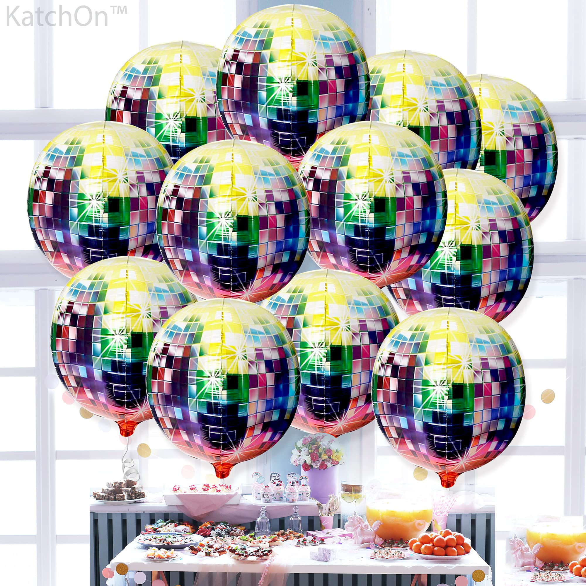 12 Pack 22 Inch Disco Ball Balloons ,Disco Party Decorations,Disco ...