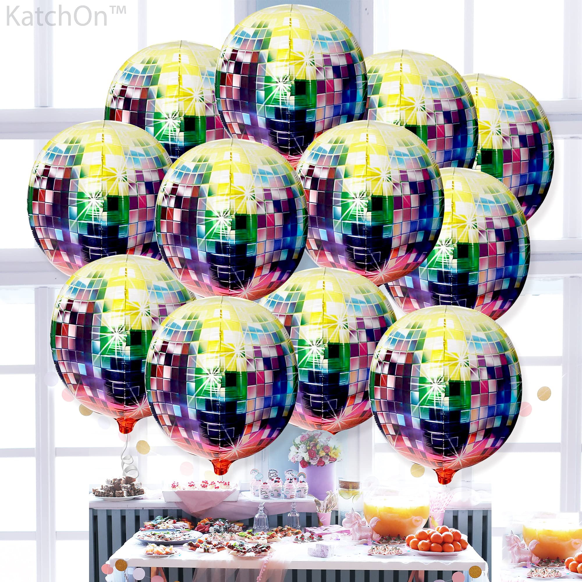 12 Pack 22 Inch Disco Ball Balloons ,Disco Party Decorations,Disco ...