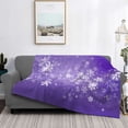 thumbnail image 2 of Fotbe Snowfall Sky White Purple Manta de Franela con Estampado, Manta Ultrasuave para Cama, Sofá, Auto, Hipoalergénica y Antibolitas-80"x60", 2 of 6