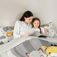thumbnail image 5 of Manfei Cartoon Giraffe Lions Queen Comforter Set,Cute Fox Hippopotamus Bedding Sets,Jungle Animal Bedding Comforter Set For Kids,Super Cozy Room Decor Reversible,3 Pieces, 5 of 8