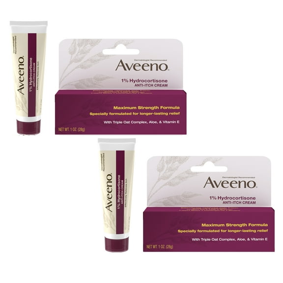 Aveeno Maximum Strength 1% Hydrocortisone Anti-Itch Cream - 2 Pack
